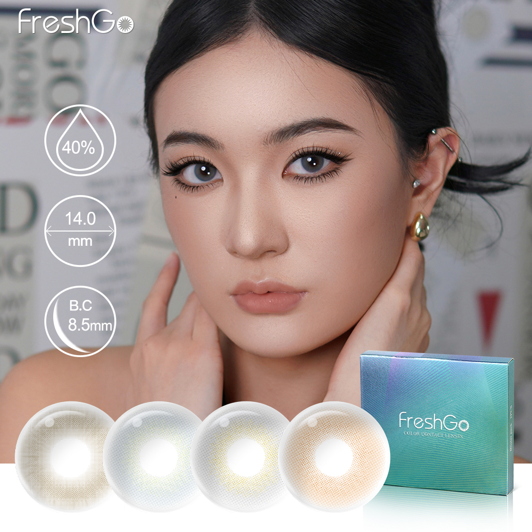 Free Shipping Freshgo Colored Contact Lens Natural Eye Lenses Yearly Contacts Euroring Color Lens Soft Lentes De Contato