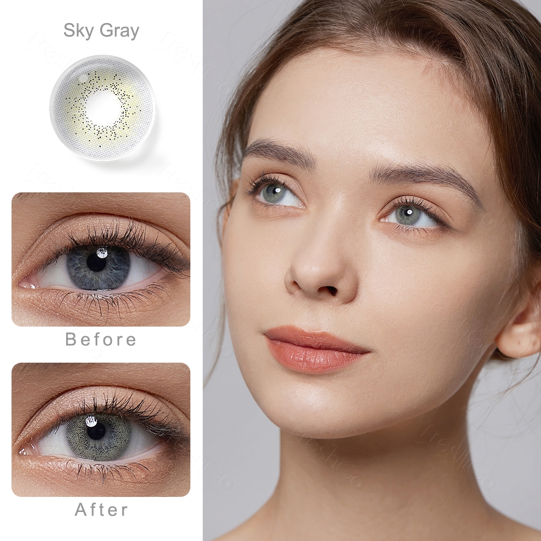 Free Samples Freshgo OCEAN Soft Lens Cosmetic Contacts Natural Colored Contact Lenses Kleurde Kontakt Linzen Wholesale