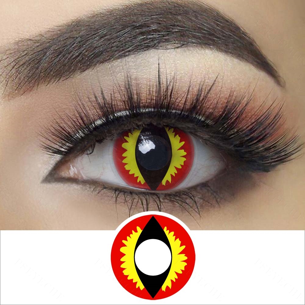 Free Shipping Halloween Cosplay Lenses PSEYECHE Wholesale Cat Eye 1 Year Halloween Sclera Contacts sharingan Contact Lenses