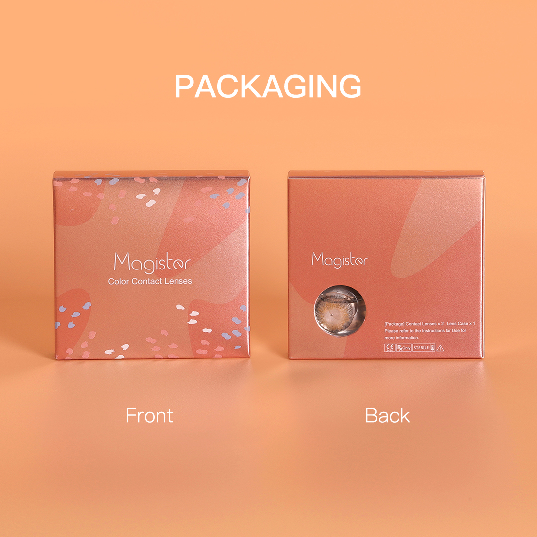 Free Shipping Magister Colored Contact Lenses Custoom Brand 2PCs Amber Ochre Topaz Prescription Lens HIDROCOR Package Box