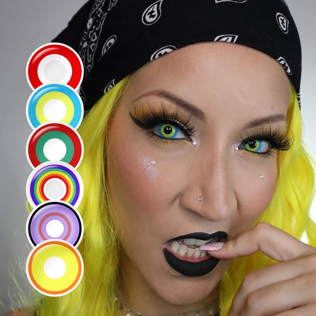 Free Shipping Pseyeche Cosplay Eye Contacts Colored Contact Lenses 14.5 sharingan Contact Lenses Kontaktlinsen