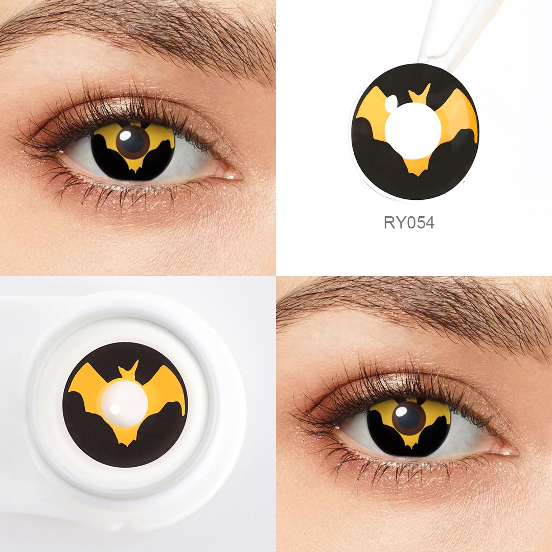 Free Shipping PSEYECHE Hot Selling  sharingan Contact Lenses Blood Bat Halloween Contacts Being Lucifer Cosplay Contacts