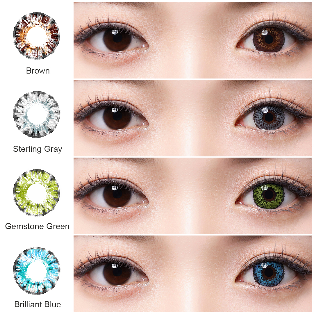 Free Shipping Freshgo Color Eye Lens Natural Contact Lenses 3 Tones Classical Natural Colors Eyewear Contact Lenses Wholesale