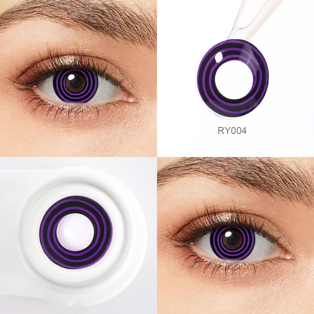 Free Shipping Pseyeche Black Swirl Halloween Contacts Cosplay Eye Contacts sharingan Lens Colored Contact Lenses Lentillas