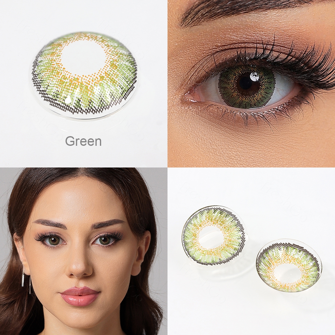 Free Shipping Freshgo 3 Tone Color Contact Lenses Soft Eye Lenses High Quality Yearly 14.5 Colored Contact Lenses Big Eye Lens
