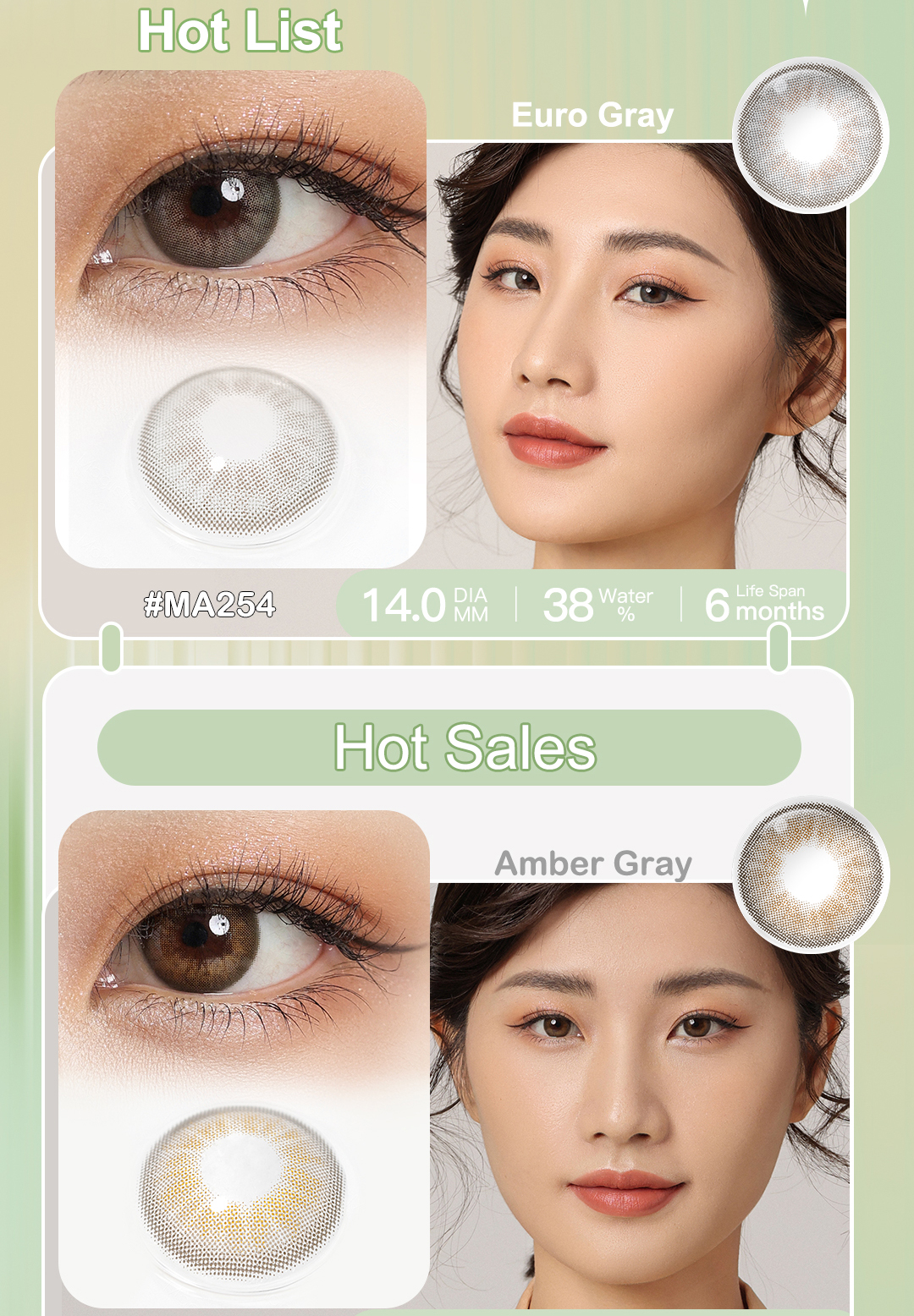 Color Contact Lenses Product Display