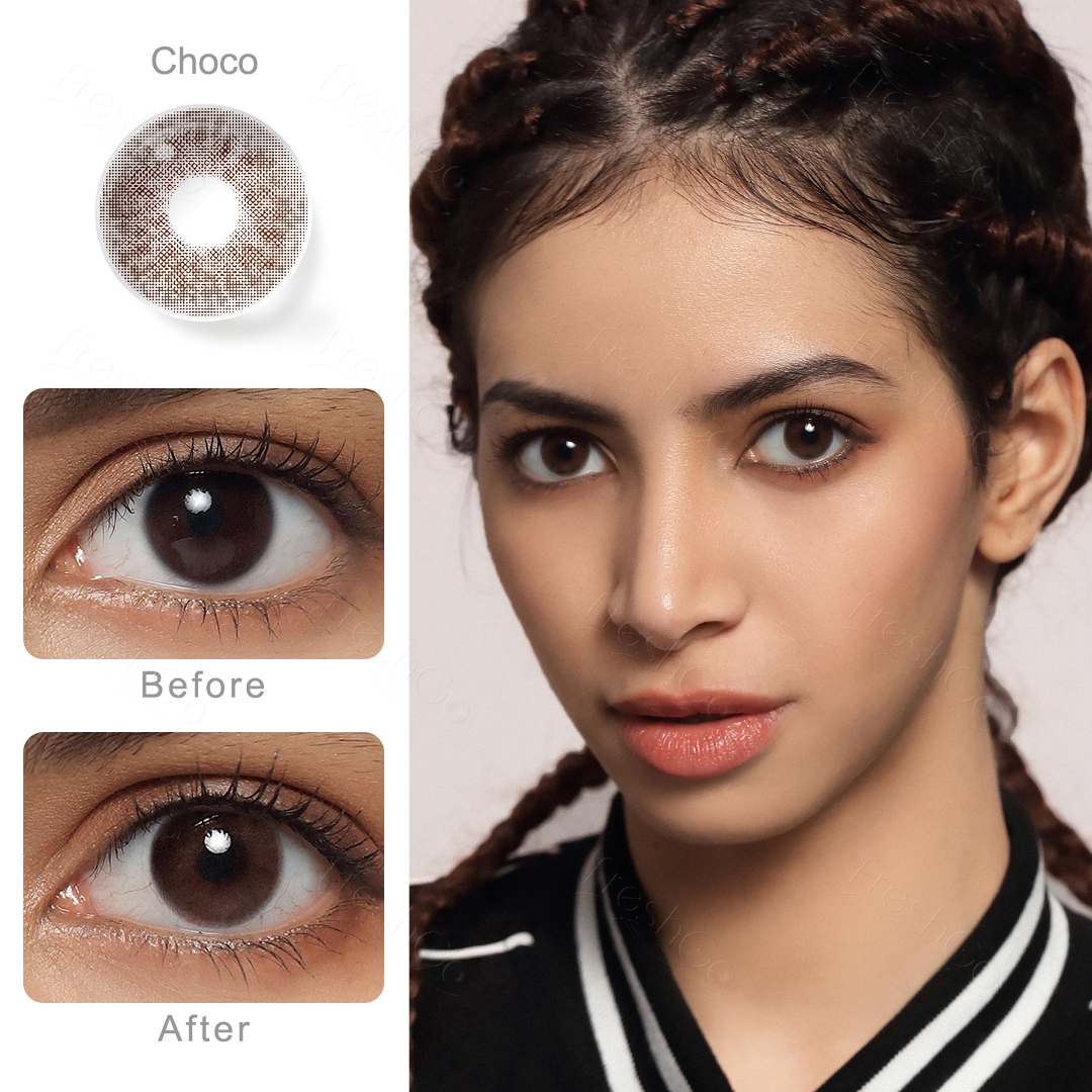 Deep brown contact lenses