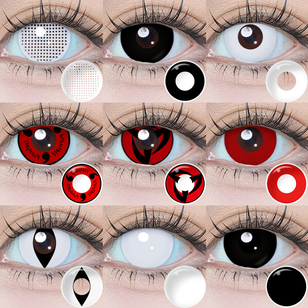 Free Shipping Magister Halloween Lens Crazy Anime Eye Contacts Big Eye Soft Annual Cosplay Contact Lenses Lentille Sharingan