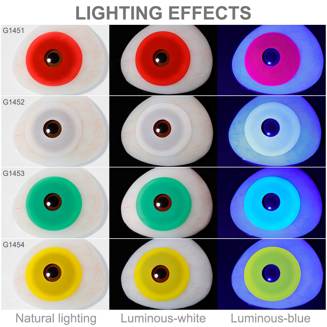 Free Shipping Psyeche Color Contacts New Arrival Luminous 17mm Yearly Soft Colored Contact Lenses UV Glow Lens