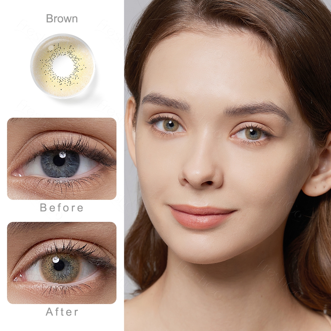 Free Samples Freshgo OCEAN Soft Lens Cosmetic Contacts Natural Colored Contact Lenses Kleurde Kontakt Linzen Wholesale
