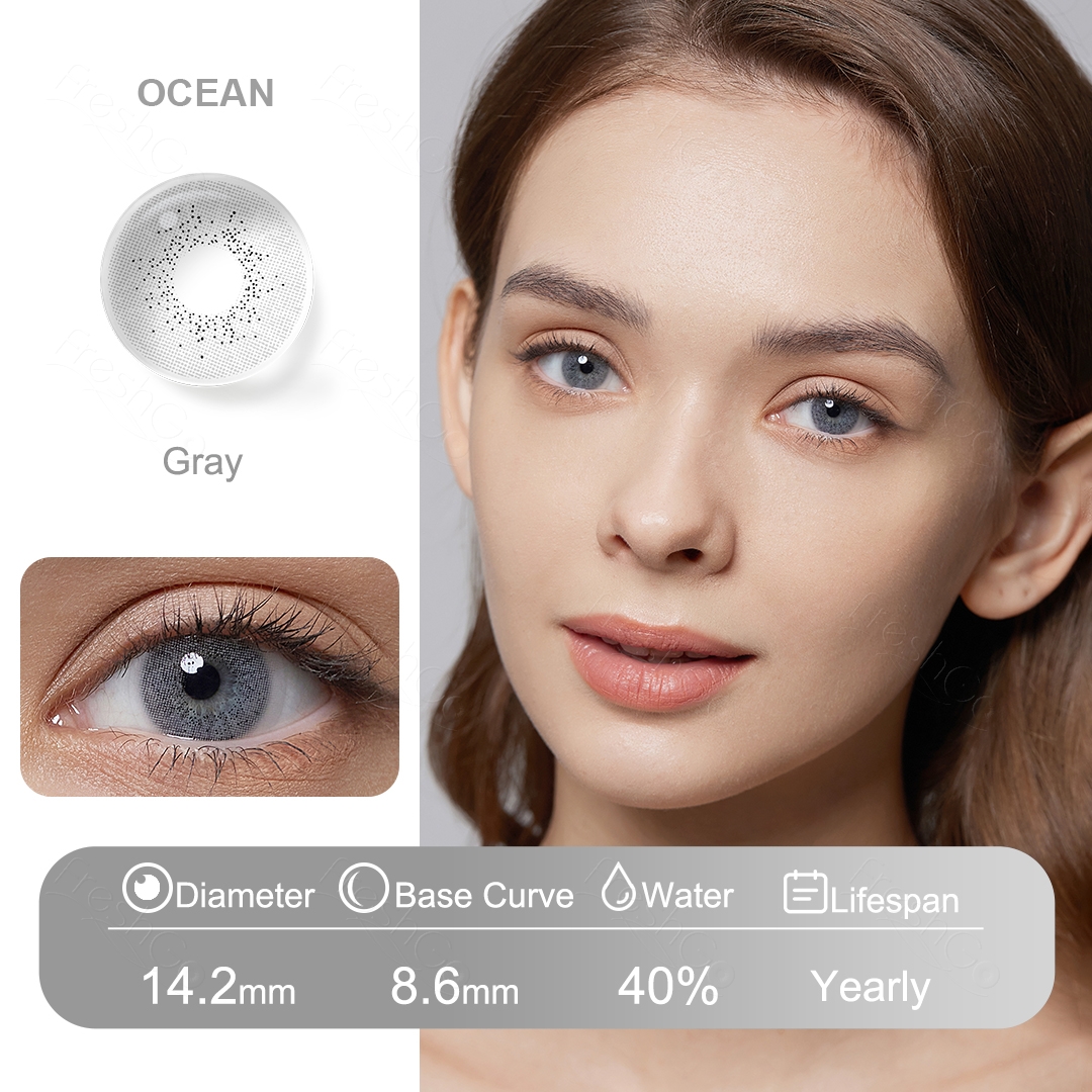 Free Contact Lens Freshgo Yearly Eye Lenses Natural Color Lentes De Contacto Soft Cosmetic Coloured Contact Lenses
