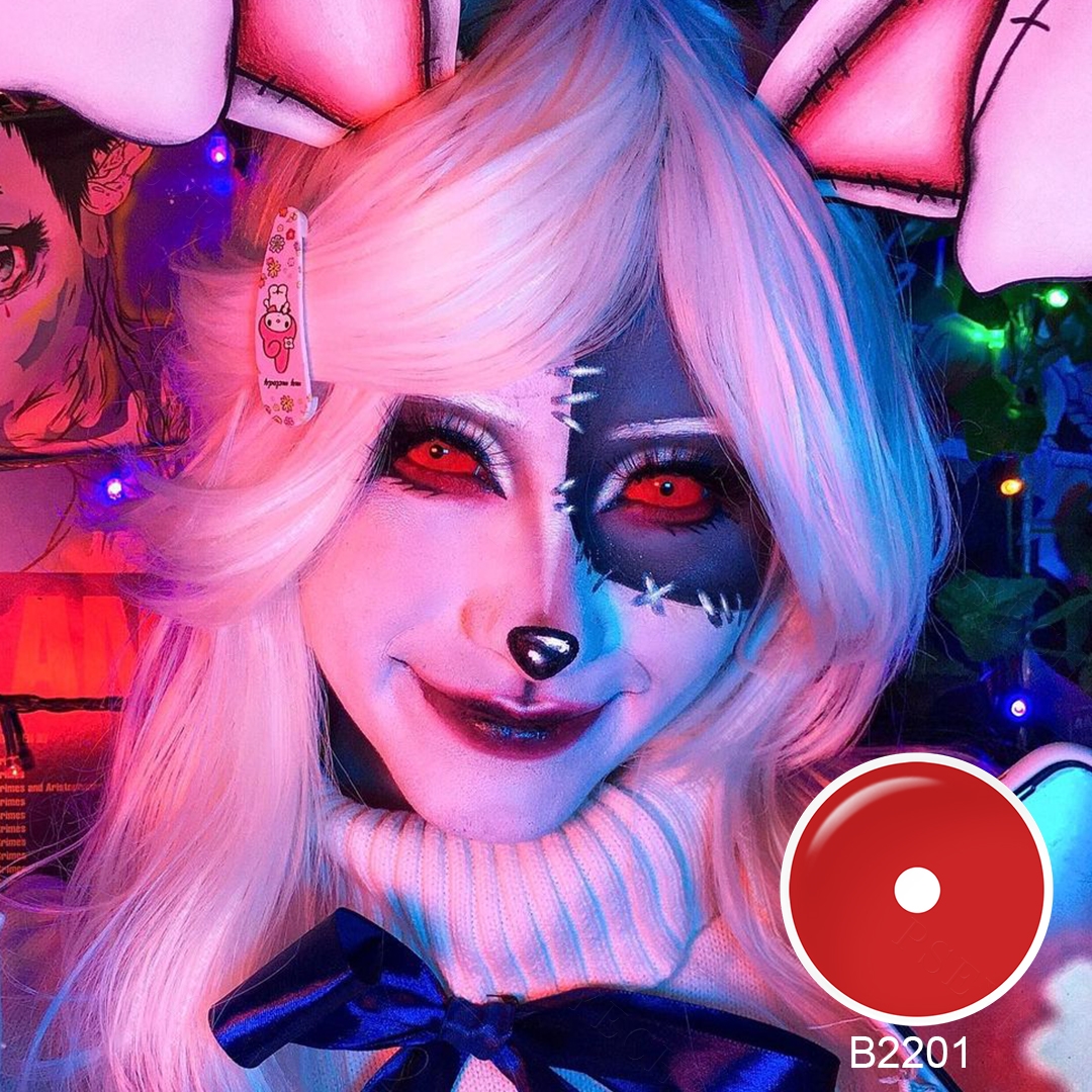 Pseyeche  Red Sclera Contacts Full Black Contacts All White Contacts  Sclera Lens 22 mm  Vial  Packed  Cosplay  Halloween  Lens