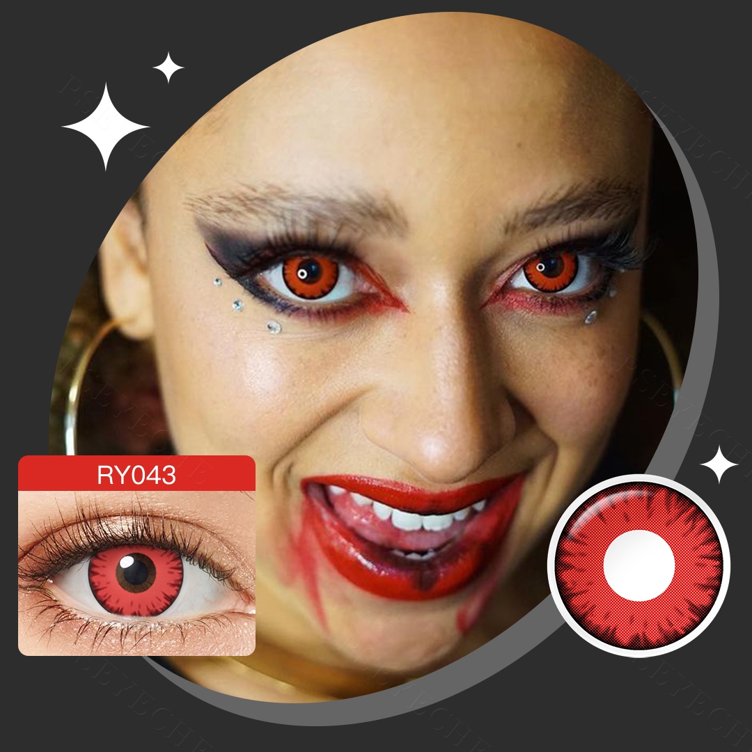 Free Shipping Pseyeche Halloween Vampire Contact Lenses 14.5mm Cosplay Contact Lenses for Halloween Lentes De Contacto Halloween