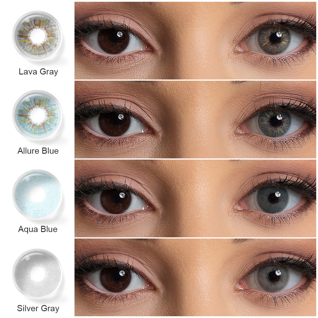 New Colored Contacts 2024 Popular Soft Blue Lenses Natural Eye Lenses Yearly Wholesale Color Contact Lens