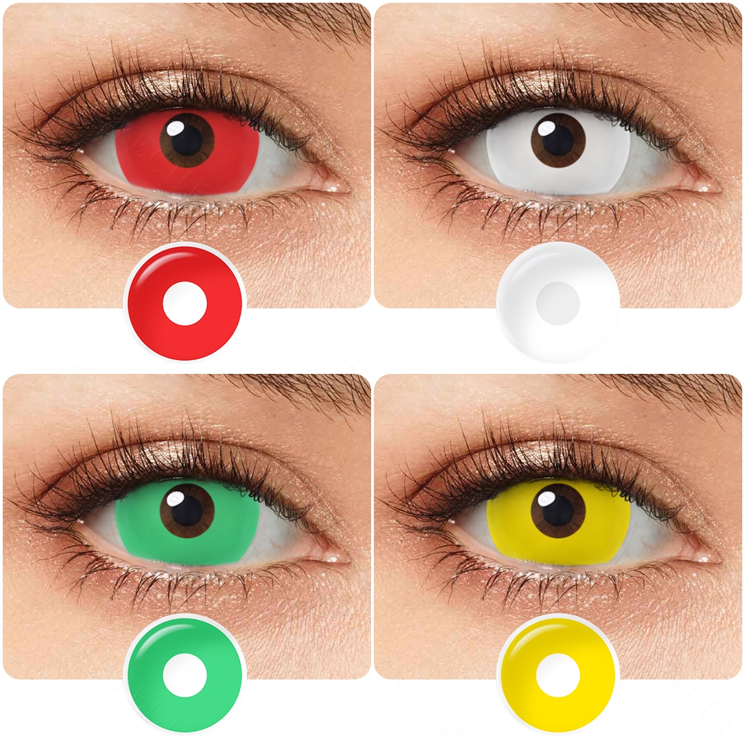 Free Shipping UV GLOW Contact Lenses Korea 17mm Diameter Party Time Crazy Lens Yearly Color Eye Contacts Lighting in the Dark