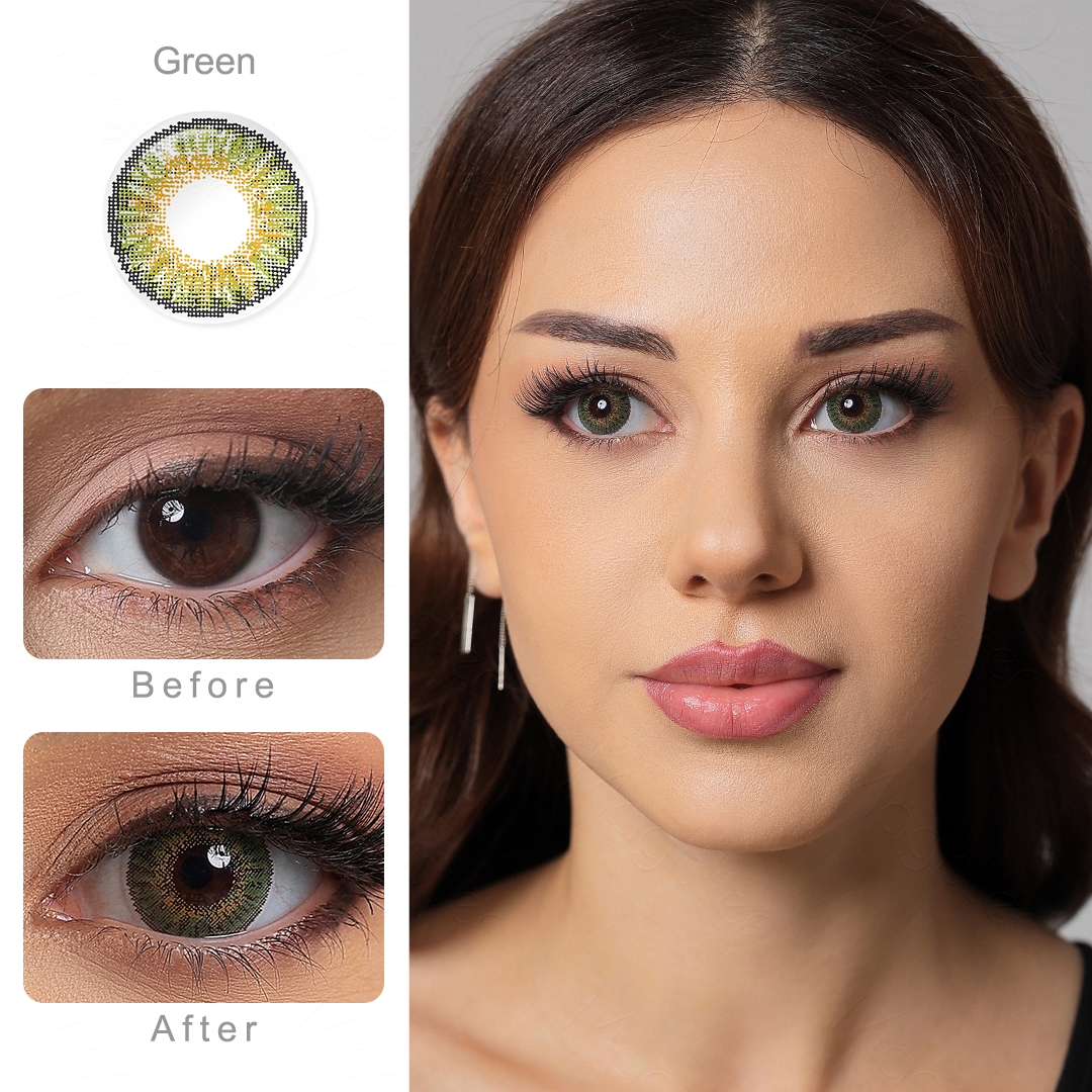 Free Shipping Freshgo 3 Tone Lenses Eye Contact 14.50mm Yearly Natural Color Eye Lens Lentes De Contacto