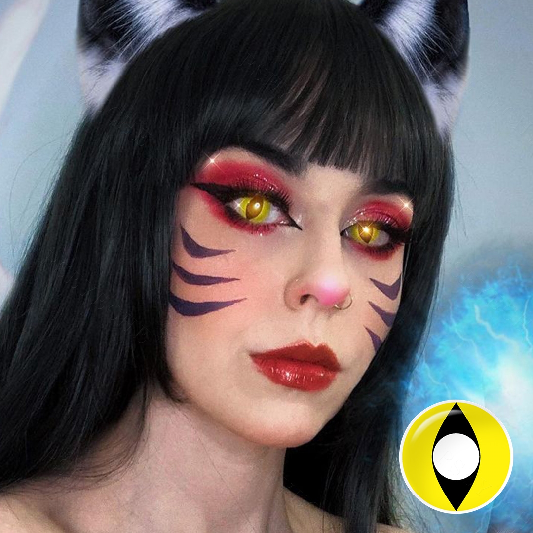 Free Samples Pseyeche Cat Eye Contact Lenses Hollywood Crazy Soft Lens Anime Cosplay Halloween Contacts Lentilles Pour Les Yeux