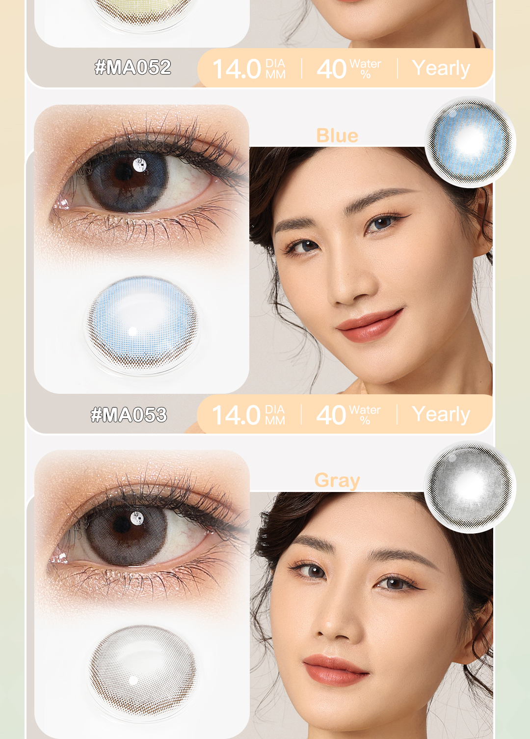 Natural Colored Contact Lenses Grid 3