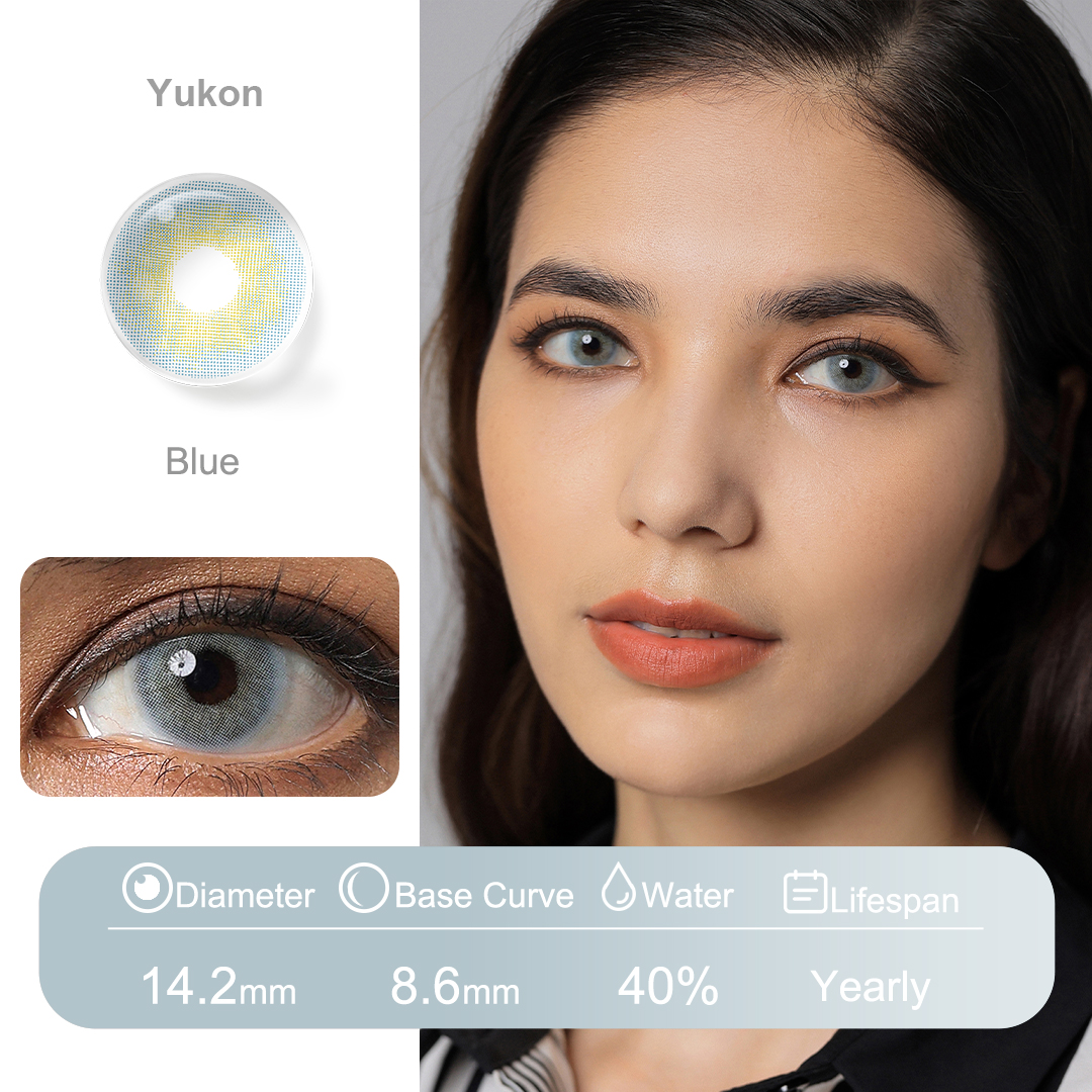 New Blue Coloured Contact Lenses Natural Freshgo Yearly Cosmetic Eye Color Contact Lens Soft Les Lentilles De Contact Des Yeux