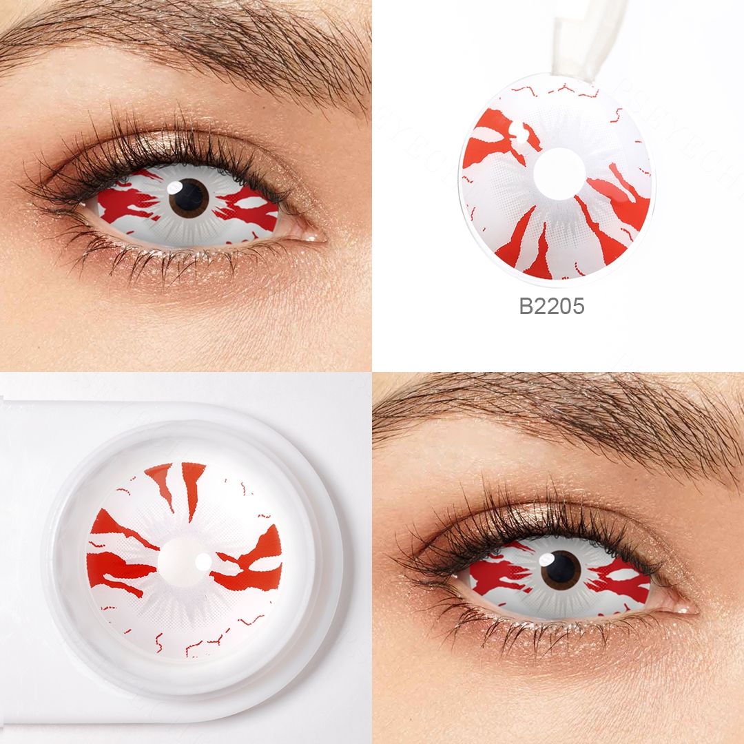 Free Design Pseyeche Bloody Crack Sclera Lens  22 mm sharingan Contact Lenses Zombie Sclera Lens Eye Lenses Eye Lens