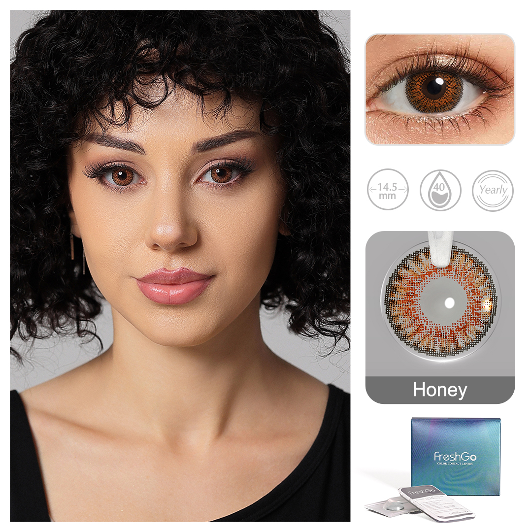 Free Shipping Freshgo Color Eye Lens Natural Contact Lenses 3 Tones Classical Natural Colors Eyewear Contact Lenses Wholesale