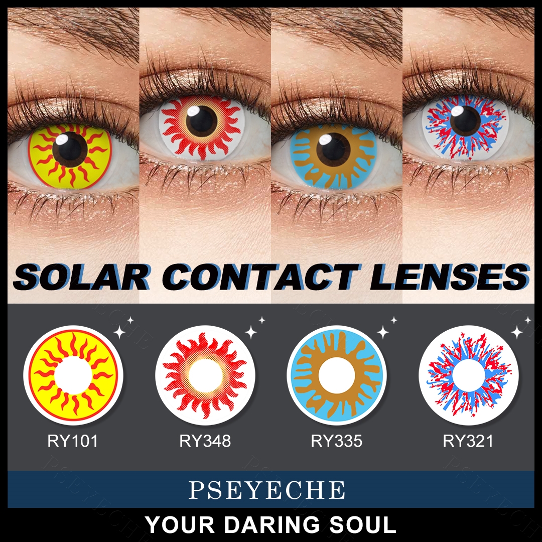 New Arrival Cosplay Crazy Eye Lenses Soft Contacts Wholesale Price Sun God Contact Lenses Soft Safe Material Yearly Lens