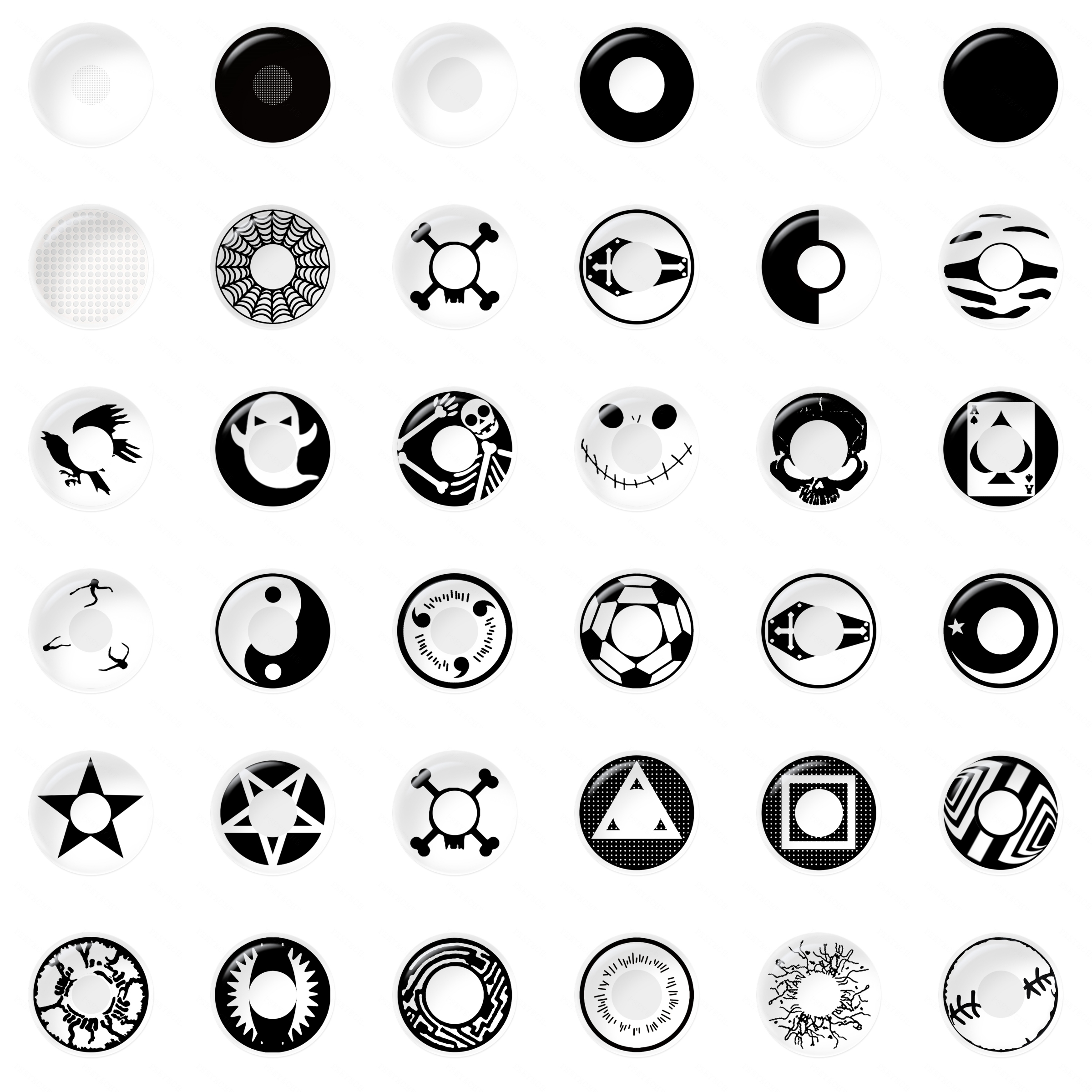 Free Shipping Pseyeche Crazy Contact Lenses Black White Out Halloween Crazy Contact Lenses Eye Cosplay Contact Lens