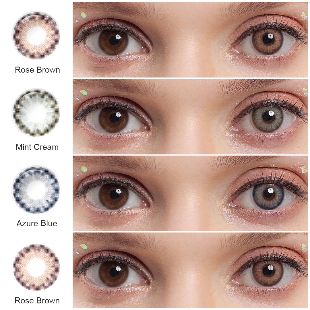 Magister Flora 14.20mm Soft Soft Contact Lens 6 Months Colored Contacts Brown Contact Lenses With a Free Case