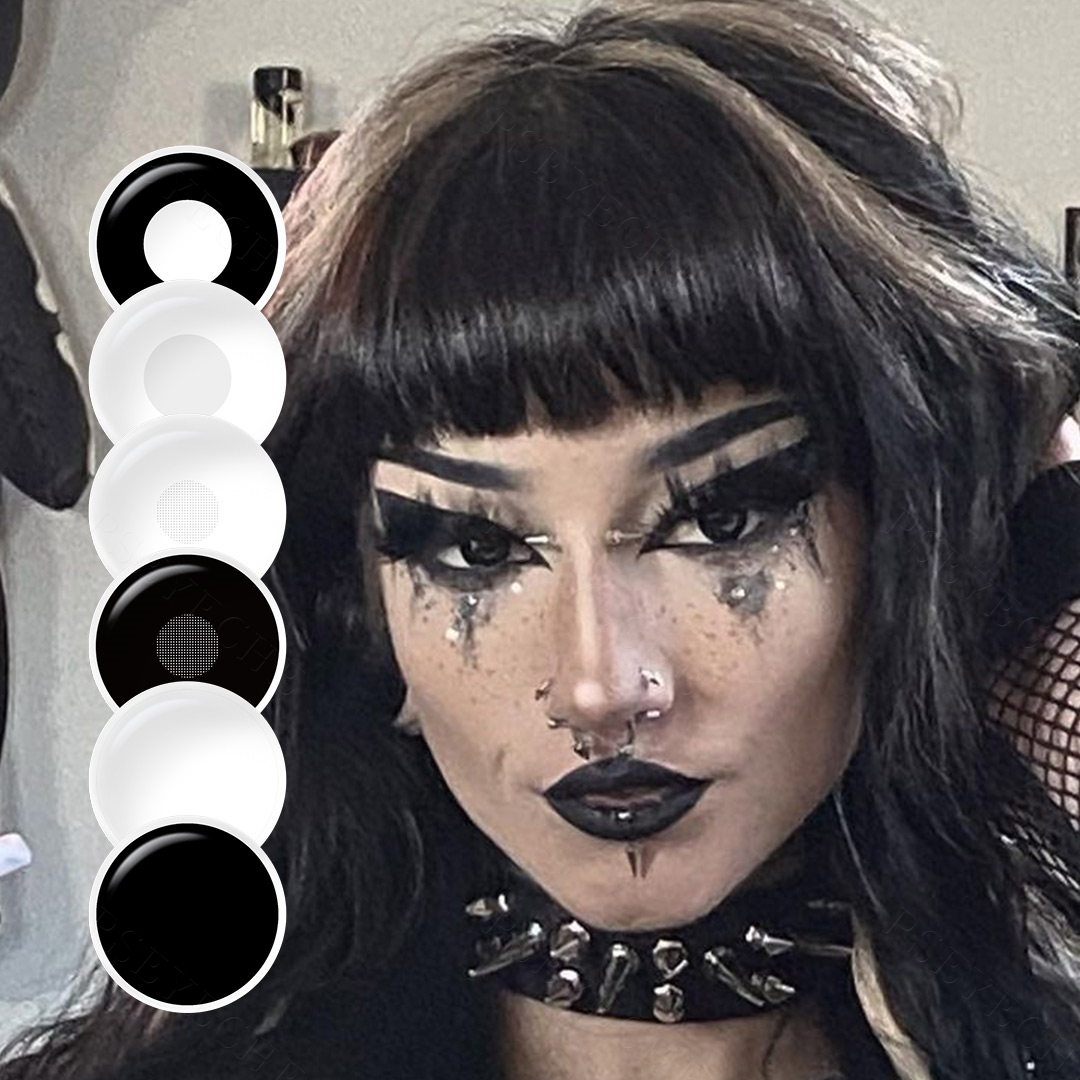 PSEYECHE Cosplay Blind Halloween Contact Lens Blackout Eyes Contact Lenses Crazy Eyes Contacts