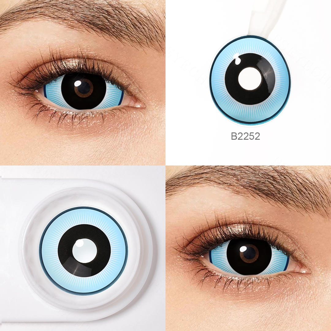 Hot Pseyeche 22mm Full Eye Lens Triple Iris Mummy Epic Sclera Eye Lenses Double Iris Creepy Epic Sclera sharingan Contact Lenses