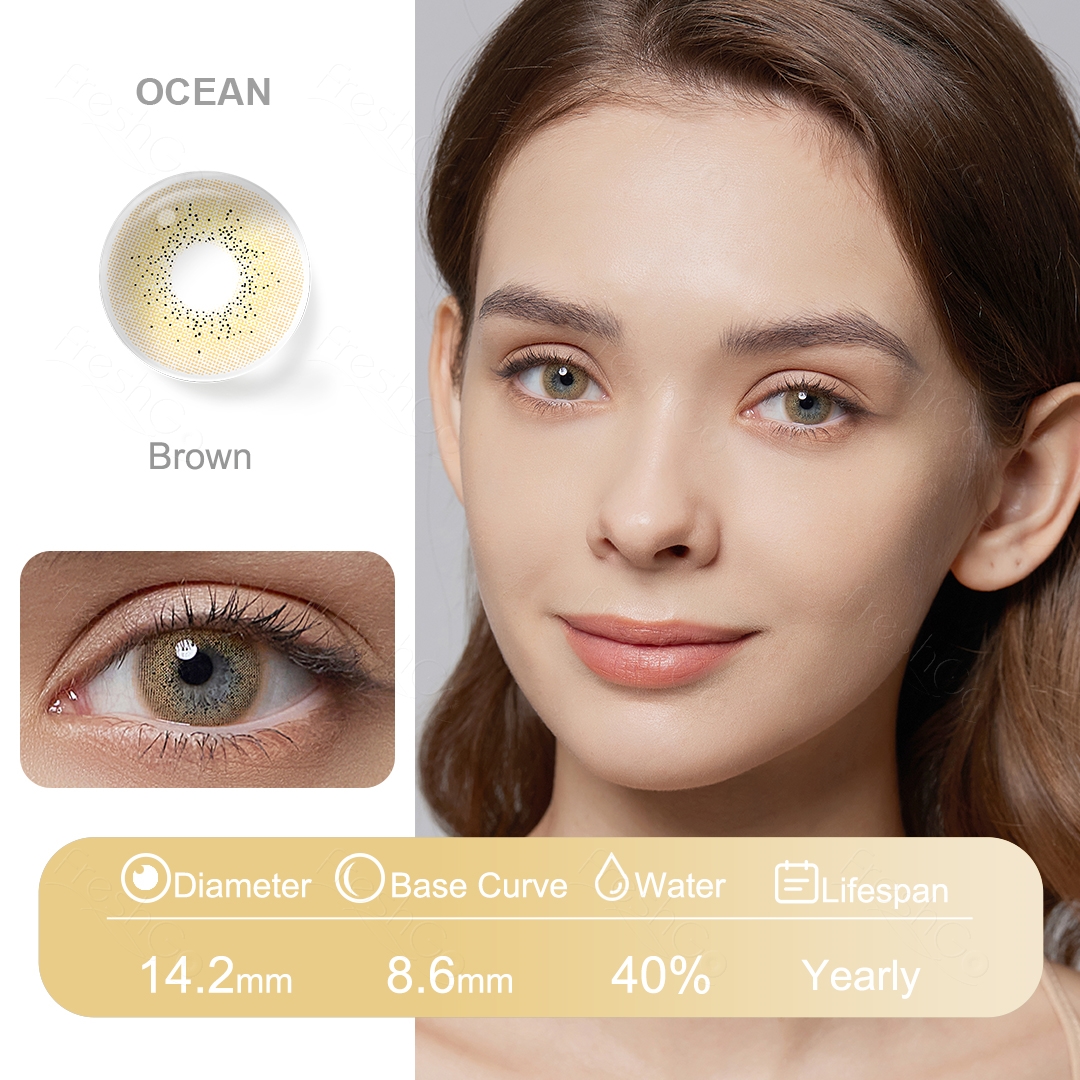 Free Contact Lens Freshgo Yearly Eye Lenses Natural Color Lentes De Contacto Soft Cosmetic Coloured Contact Lenses