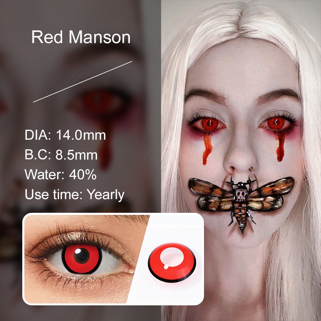 Hot Sales Pseyeche sharingan Demon Slayer Cosplay Halloween Contact Lenses Japanese Anime Chinese Taoism Konta Ktlinsen Lentille