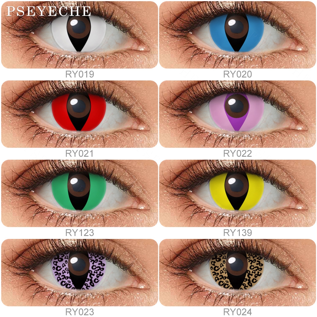 Free Shipping Halloween Cosplay Lenses Wholesale Cat Eye 1 Year Halloween Sclera Contacts sharingan Contact Lenses