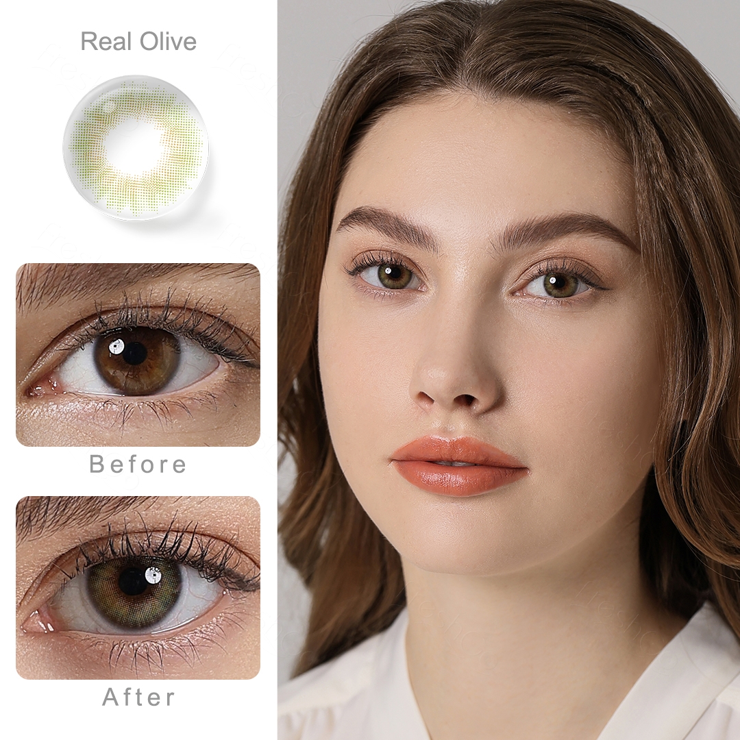 Real Olive Contact Lenses