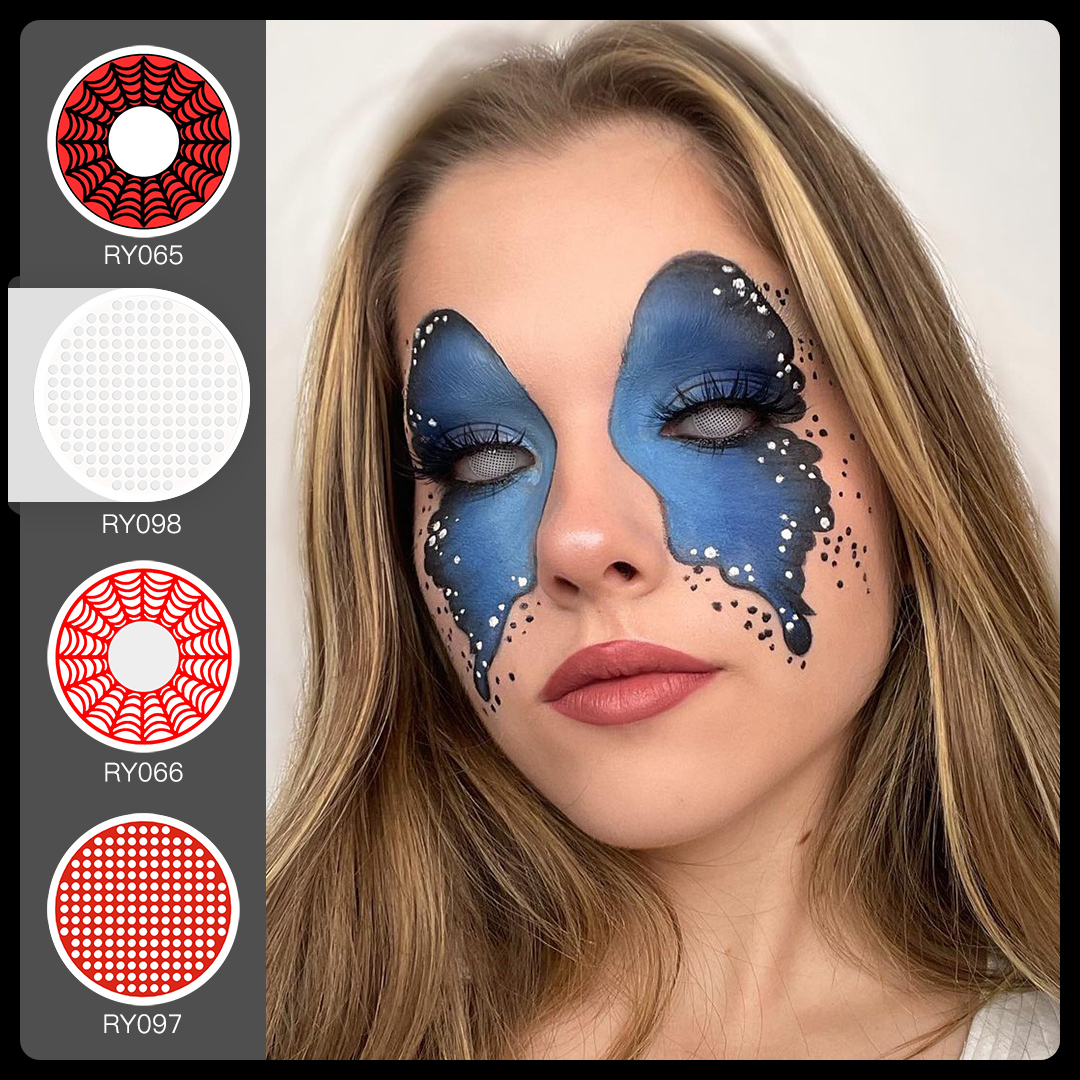 PSEYECHE Halloween Colored Contacts Crazy Blind Contact Lenses Red Net hollywood Color Sharingan Contact Lenses