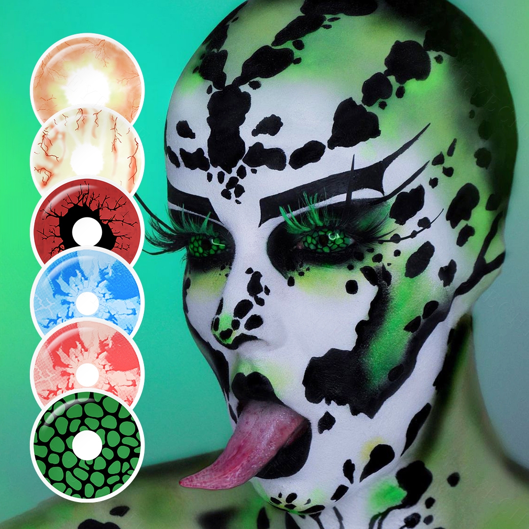 Pseyeche 22mm Sclera Lens Ice Age Blue and White Sclera Lenses Halloween Cosplay Sclera Lens