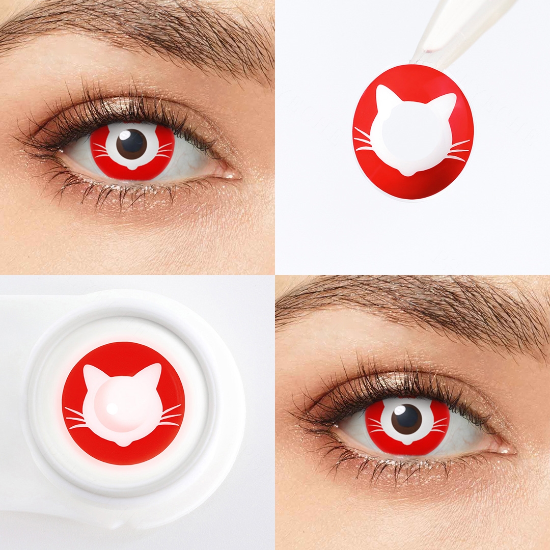 Red Kitty Halloween Contacts