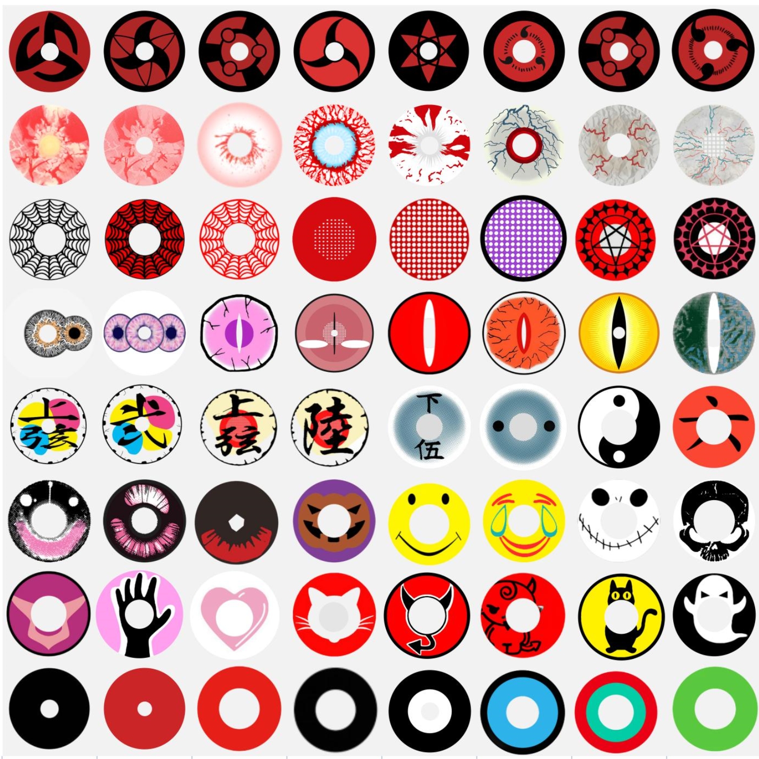 Free Shipping Items Pseyeche Halloween Contacts Crazy Sharingan Eye Lens Anime Cosplay Contact Lenses Lentes De Contacto