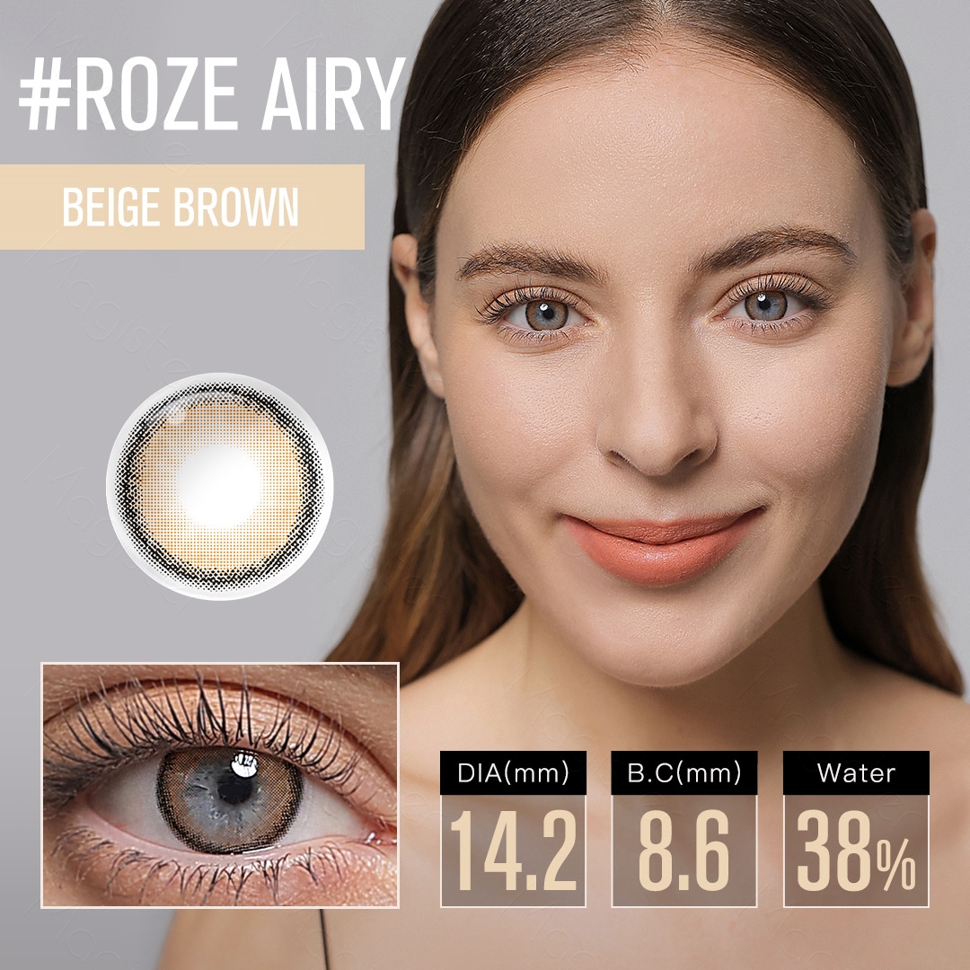 Magister Roze Airy Baby Brown Colored Contact Lenses Closeup