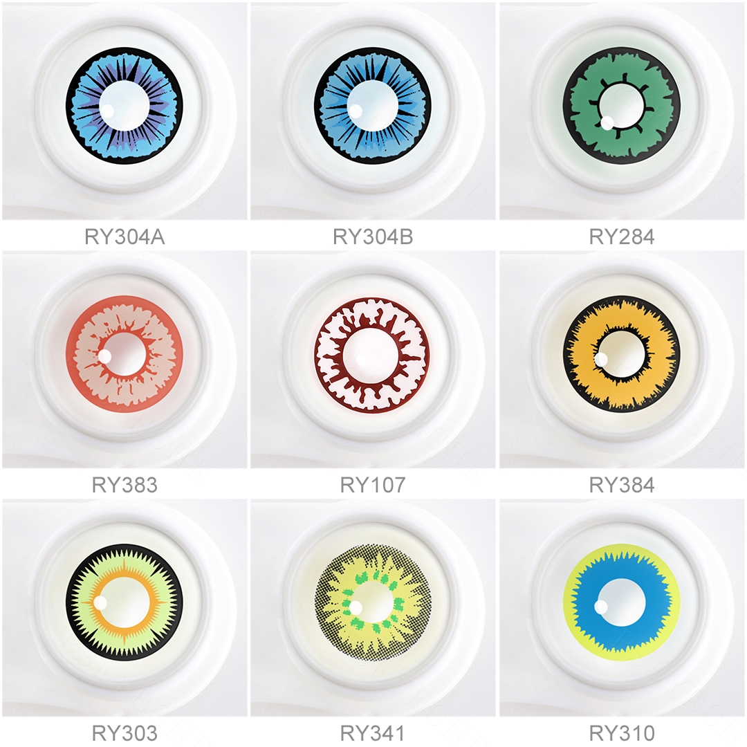 Popular Halloween Costume Crazy Eyes Contact Lens  Psyeche Brand Soft HEMA Korea Material 40% Water 14.50mm Coral Contact Lenses