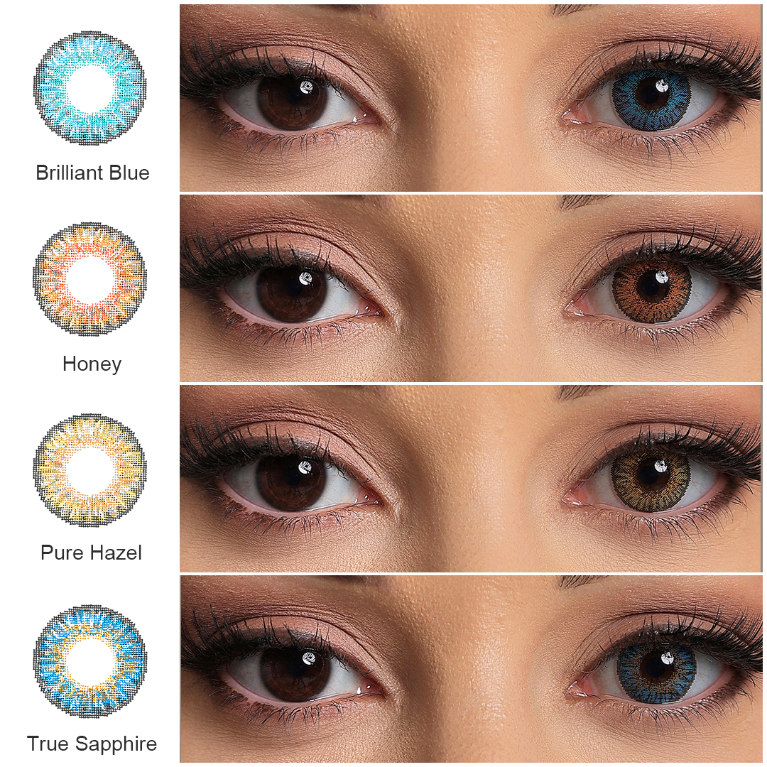 Free Sample Freshgo Contact Lenses Yearly Monthly Colored Contacts 3 Tone Wholesale DIA 14.5/14.2/14.0mm Custom Logo Eye Lens