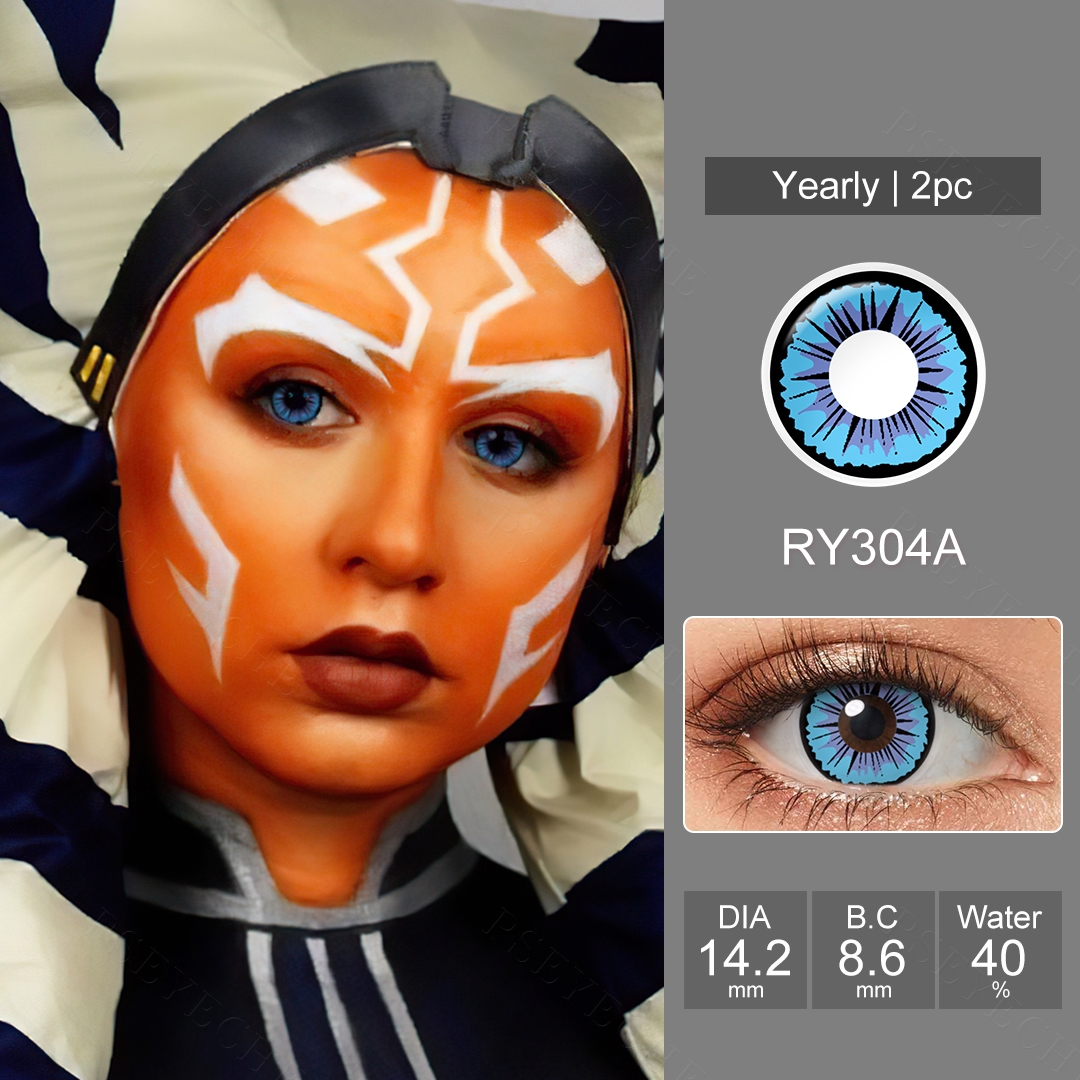 Popular Halloween Costume Crazy Eyes Contact Lens  Psyeche Brand Soft HEMA Korea Material 40% Water 14.50mm Coral Contact Lenses