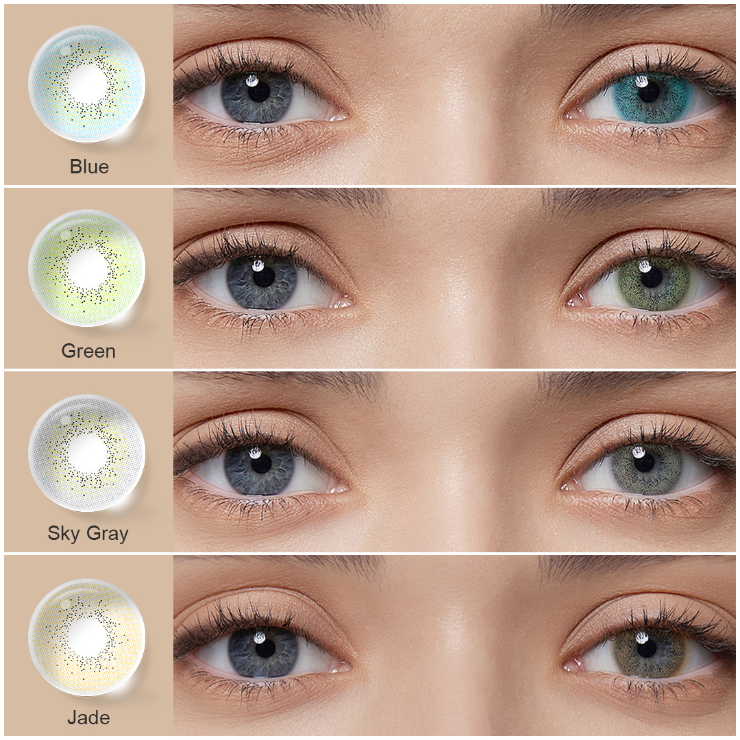 Free Contact Lens Freshgo Yearly Eye Lenses Natural Color Lentes De Contacto Soft Cosmetic Coloured Contact Lenses