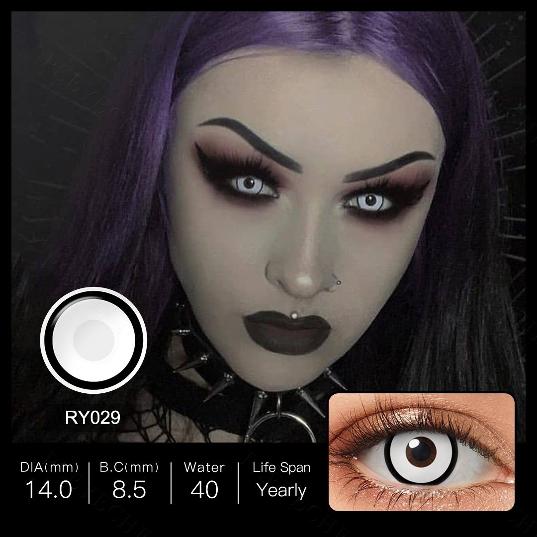 Free Pseyeche Manson Contact Lenses Cosplay Crazy Contact Lenses Black Circle Halloween Contact Lenses 14.5 sharingan Lens