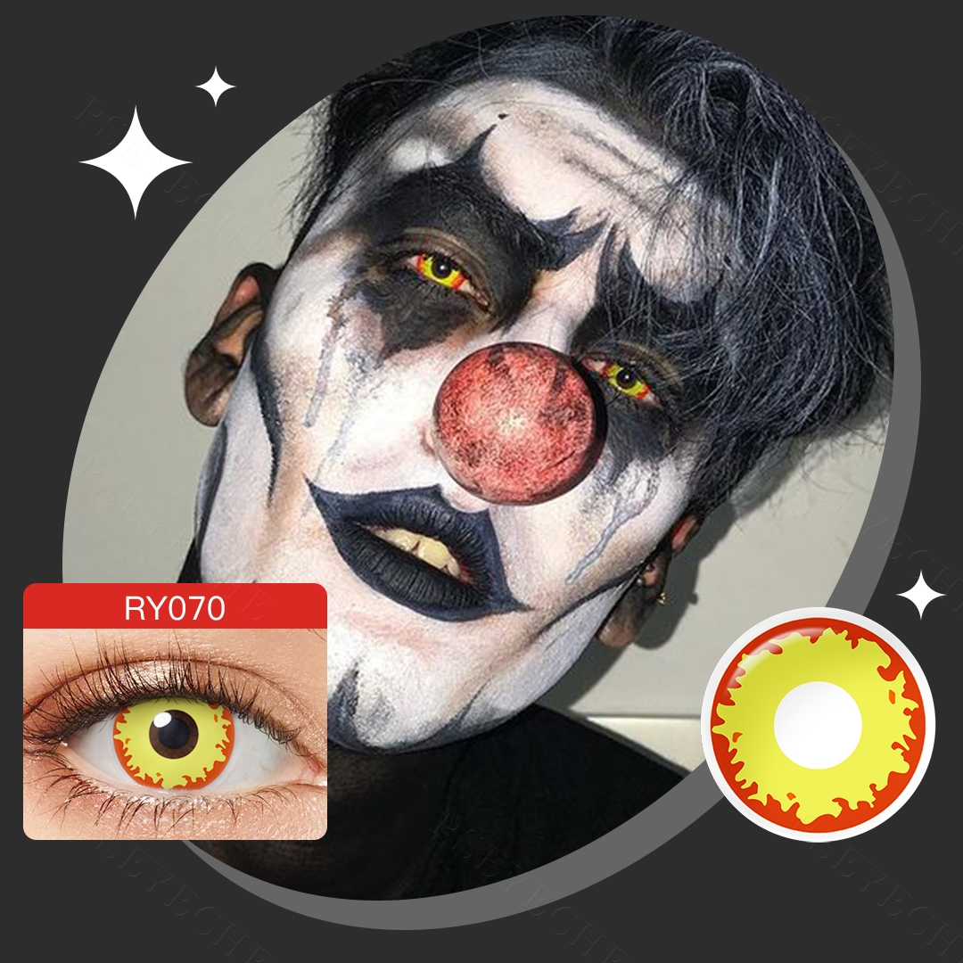 Free Shipping Pseyeche  Halloween Contact Lenses Yellow Wolf Eyes Colored Contacts Cosplay Crazy Lenses Lentes De Contacto