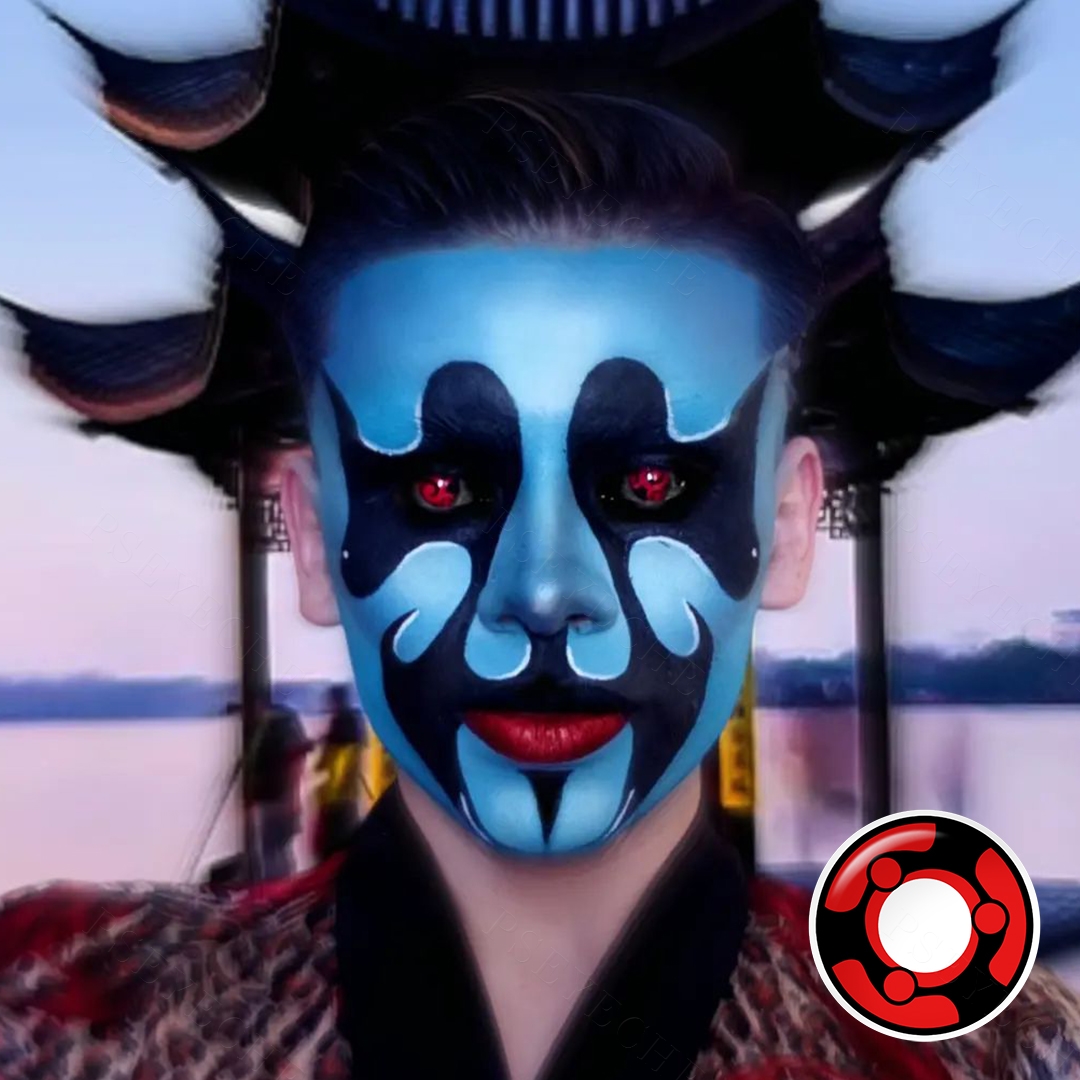 Hot Sale Halloween Sharingan Eye Contact Lenses Soft Yearly Japan Cartoon Red Color Contact Lens