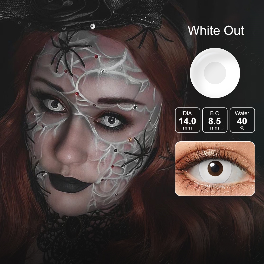 Free Shipping Pseyeche Halloween Contact Lenses Black Out Cosplay Eye Contacts 14.5mm Cosplay Lens TOP Red Halloween Contacts