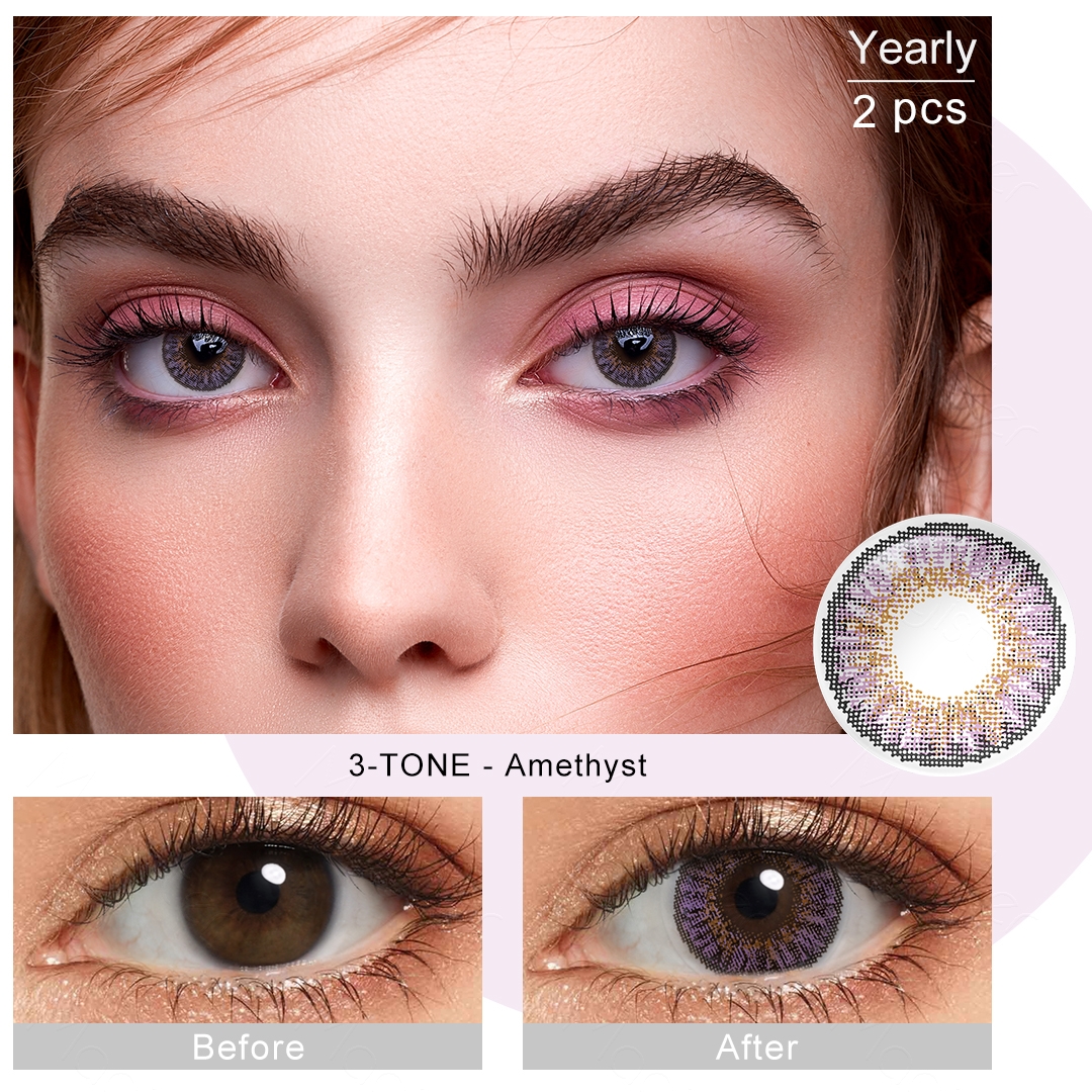 Free Sample FreshGo 3 Tone New Look Color Contact Lens Beautiful Style Wholesale Yearly Disposable Colored Eye Contact Lenses