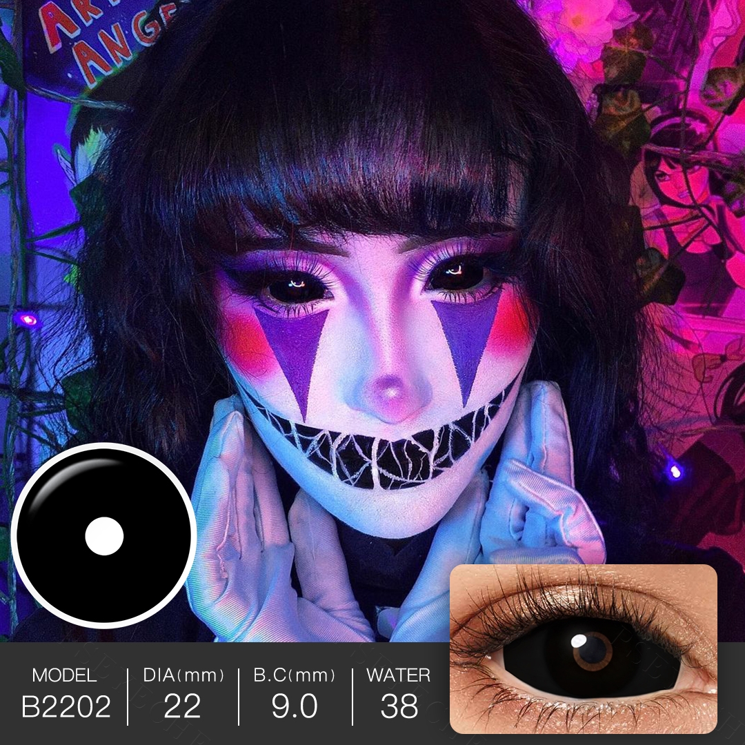 Psyeche 22mm Sclera Lenses Full Eye Contact Lenses Big Size Colored Contacts 1 Tone Black Contact Lenses Cosplay Anime Eye Lens