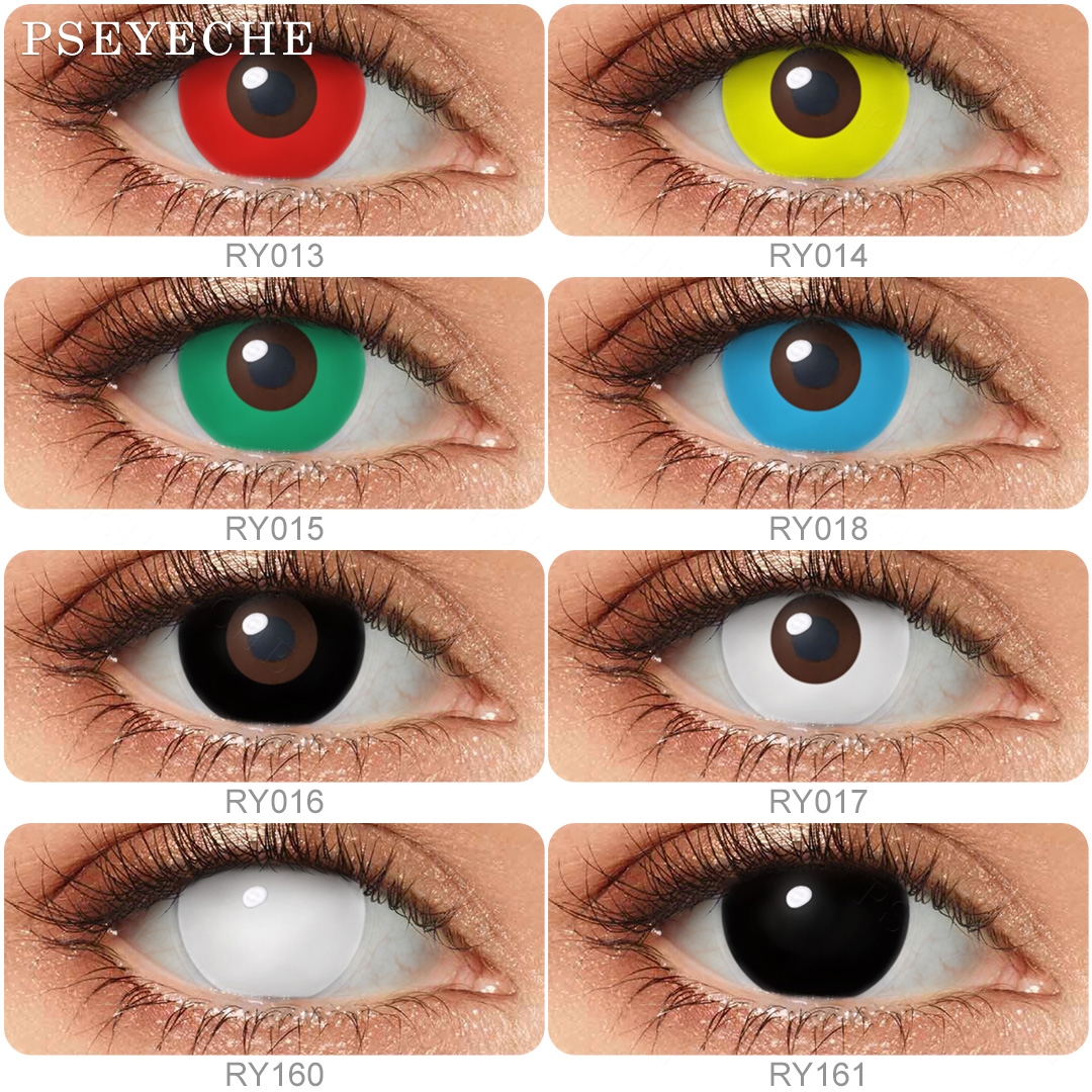PSEYECHE Cosplay Blind Halloween Contact Lens Blackout Eyes Contact Lenses Crazy Eyes Contacts